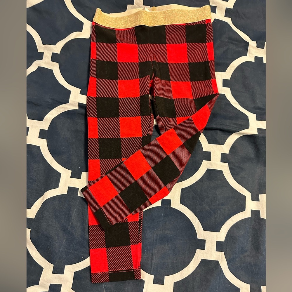Red and black plaid leggings